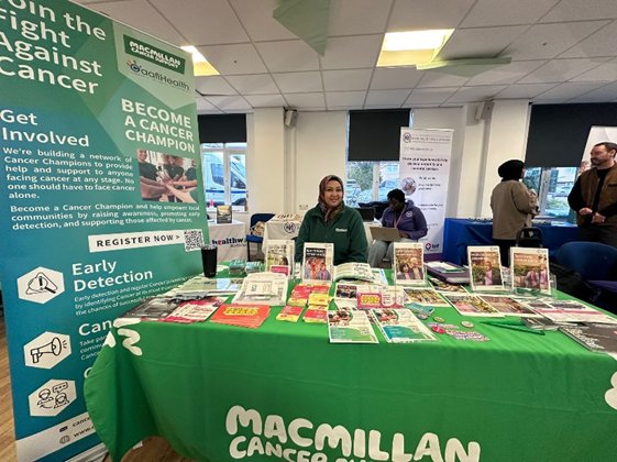 Caafi Health–Macmillan Cancer Champion Azza at Vassal Centre