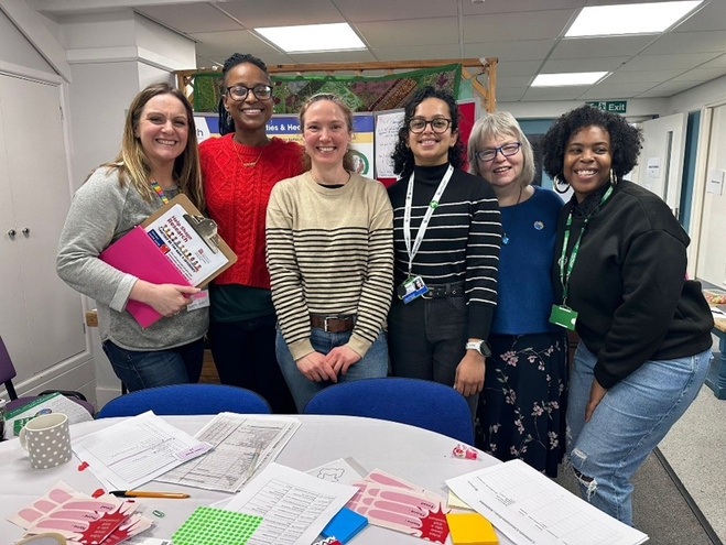 Team at community event